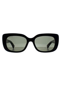 Gucci Rectangle Womens Gl&auml;nzend Schwarz Grau GG1979SK