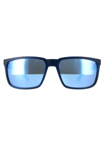 Arnette Rectangle Unisex Matte Top Navy On Light Blue Dark Grey Mirror Water Polarized Stripe AN4251