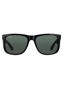 Ray-Ban Sonnenbrille Justin 4165 601/71 Gl&auml;nzend Schwarz Gr&uuml;n