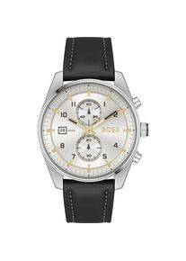 HUGO BOSS Schwarze Leder-Dressuhr