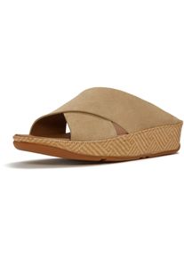 fitflop Lulu Lux Graphic-Weave Wildleder Damen Cappuccino Sandalen