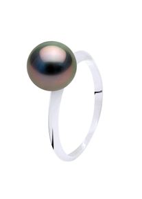 Armreif-Ring, echte Tahiti-Zuchtperle, rund, 8&ndash;9 mm &ndash; Wei&szlig;gold