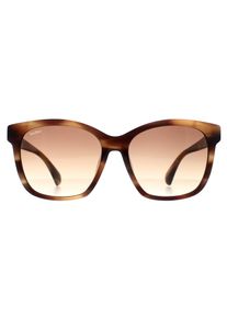 MaxMara Max Mara Square Womens Gl&auml;nzend Dunkelbraun Braun Farbverlauf MM0042 Logo9