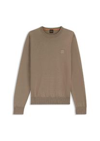 Herren BOSS Kanovano S Logo-Label Pullover in Gr&uuml;n