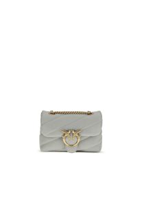 Pinko Graue Kalbsleder Bos Taurus Schultertasche