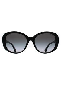 Ralph by Ralph Lauren RA5335U 50018G gl&auml;nzende schwarze Sonnenbrille mit grauem Farbverlauf