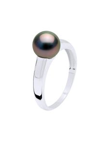 Armreif Ring Prestige Silber 925 rhodiniert - Echte Tahiti-Zuchtperle rund 7-8 mm