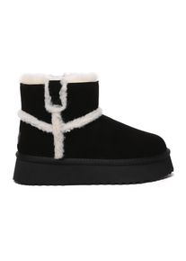 EVER AU Damen Leder Chic Plateau Kurzstiefel - Barren