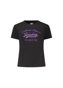 Tommy Hilfiger Schwarzes Baumwoll-T-Shirt f&uuml;r Damen