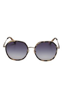 Longchamp Damen hexagonale Metallsonnenbrille mit Acetatrahmen LO163S