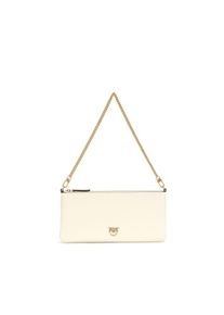 Pinko Wei&szlig;e Kalbleder Bos Taurus Schultertasche