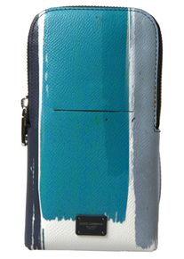 Dolce & Gabbana Dolce & Gabbana Blaue Leder-Handtasche Umh&auml;ngetasche Sling Handy-Tasche Unisex