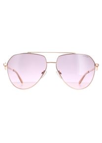 Guess Aviator Damen Gl&auml;nzend Rose Gold Bordeaux Farbverlauf GF6140
