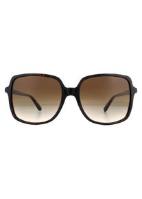 Michael Kors Square Womens Dark Tortoise Smoke Gradient de soleil Lunettes de soleil