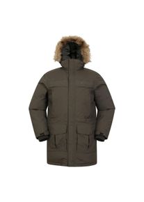 Mountain Warehouse Herren Antarctic Extreme wasserdichte Daunenjacke (dunkles Khaki)
