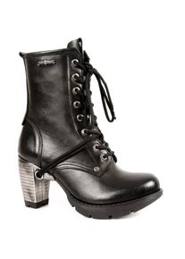 New Rock Damen-Gothic-Trail-Stiefel aus schwarzem Leder &ndash; TR001-S1