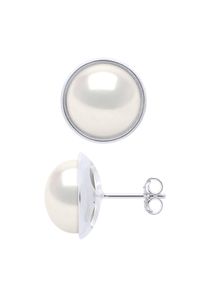 Ohrringe - Umgebung Sleek - Prestige - Wei&szlig;gold - Echte S&uuml;&szlig;wasser-Zuchtperlen Knopf 10-11 mm