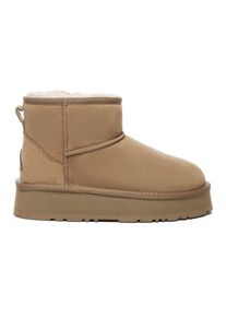 EVER AU Damen Leder Plateau Kurzstiefel - Dusky