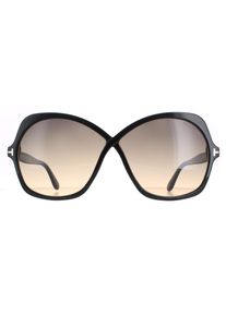 Tom Ford Butterfly Womens Gl&auml;nzend Schwarz Rauch Gradient Rosemin FT1013