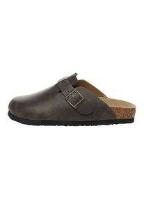 EVER AU Herren Hardhead Leder Komfort Clog Sandalen - Braunes ge&ouml;ltes Leder