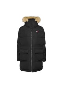 Damenjacke der Marke Tommy Jeans in der Farbe schwarz. Die Jacke ist aus recyceltem Polyester hergestellt und hat eine normale Passform. Auf der Brust befindet sich das kultige Tommy-Logo. Marke: Tommy JeansModellname: Midi Alaska Faux Fur JacketKategorie: DamenjackeMaterialien: recyceltes Polyester, KunstpelzFarbe: schwarz