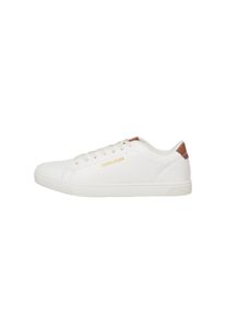 Jack & Jones Herren-Turnschuhe von der Marke Jack & Jones. Der Schuh ist aus hochwertigem Kunstleder gefertigt. Marke: Jack & JonesModellname: BossKategorie: HerrenschuheMaterialien: KunstlederFarbe: wei&szlig;, cognac