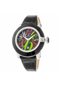 Glam Rock Damenuhr Quartz Silber Schwarz