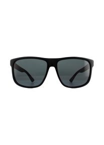Gucci Sonnenbrille GG0010S 001 Schwarzer Gummi Grau