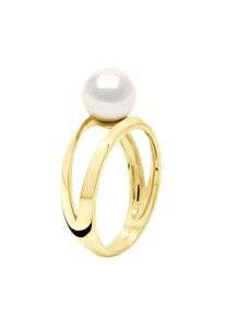 Ring &ndash; Gelbgold 375 &ndash; echte S&uuml;&szlig;wasser-Zuchtperle, rund 8&ndash;9 mm