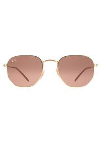 Ray-Ban Square Unisex Poliertes Gold Braun Gradient Sechseckig RB3548N