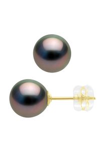Ohrringe - Gelbgold 375 - Echte Tahiti-Zuchtperlen rund 8-9 mm