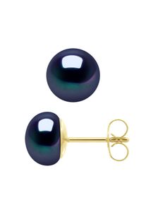 Ohrringe &ndash; Gelbgold 750 (18 Karat echte S&uuml;&szlig;wasser-Zuchtperlen, Knopf 8&ndash;9 mm).