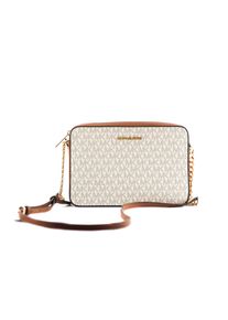 Michael Kors Damen Jet Set Gro&szlig;e East West Saffiano Leder Umh&auml;ngetasche (Vanilla Signature)