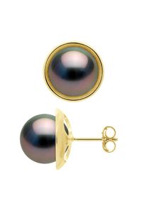 Ohrringe - Umgebung Sleek - Prestige - Gelbgold 375 - Echte Tahiti-Zuchtperlen rund 9-10 mm