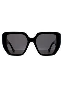 Gucci Square Damen Schwarz Grau Sonnenbrille