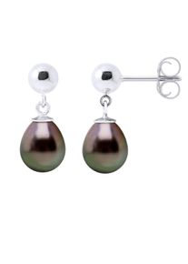 Ohrringe aus Silber 925 und echten Tahiti-Zuchtperlen Birne 8-9 mm