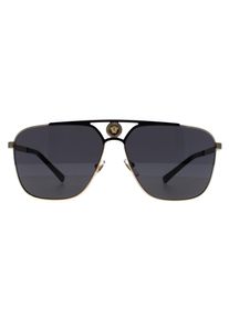 Versace Rectangle Mens Gold und Mattschwarz Dunkelgrau VE2238