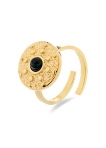 Luxenter Malachit-Ring aus 18 Karat Gelbgold - Elknu