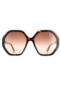 Chlo&eacute; Chloe Round Womens Dark Havana and Brown Crystal Brown Gradient CH0008S Esther