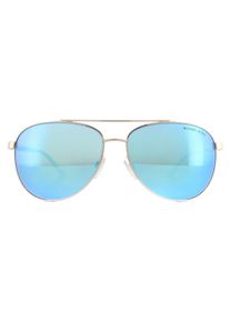 Michael Kors Aviator Womens Rose Gol White Blue Mirror Lunettes de soleil