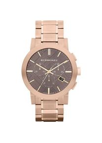 Burberry BU9353 Taupe Chronograph Zifferblatt Rose Gold plattiert Stahl Herrenuhr