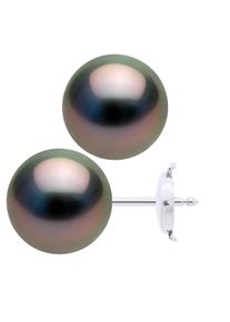 Ohrringe - Wei&szlig;gold 375 - Echte Tahiti-Zuchtperlen rund 10-11 mm