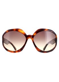 Tom Ford Rund Damen Dunkel Havanna Rauch Gradient Georgia 02 FT1011