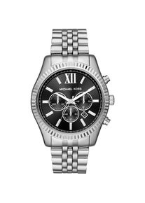 Robuste Herrenuhr der Marke Michael Kors in der Farbe Silber. Das Geh&auml;use hat einen Durchmesser von 45mm. Marke: Michael KorsModellname: MK8602 (45mm)Kategorie: HerrenarmbanduhrMaterialien: EdelstahlFarbe: silber, schwarzZeitmesser: Quarz