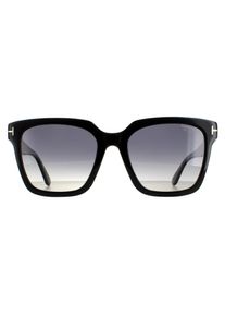 Lunettes de soleil Tom Ford Selby FT0952 01d fum&eacute;e noire brillante polaris&eacute;e