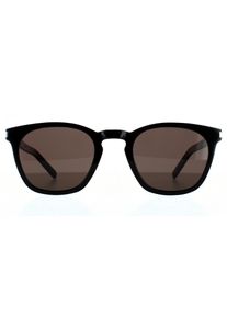 SAINT LAURENT Quadratische Unisex-Sonnenbrille Schwarz Grau