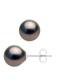 Ohrringe aus Silber 925 und echten Tahiti-Zuchtperlen, oval 8-9 mm
