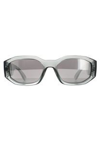 Versace Rectangle Unisex Transparent Grau Licht Grau Silber Spiegel VE4361 Sonnenbrille