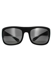Polaroid Wrap Mens Schwarz Grau Grau Polarisierte Sonnenbrille
