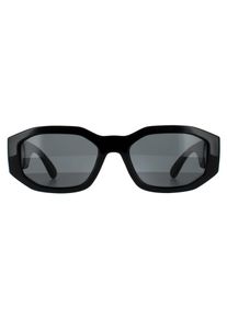 Versace Rechteckige Unisex Sonnenbrille Schwarz Dunkelgrau